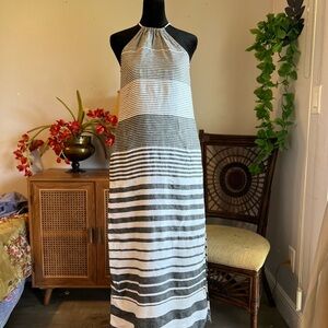 Tommy Bahama Black and White Striped Maxi Dress